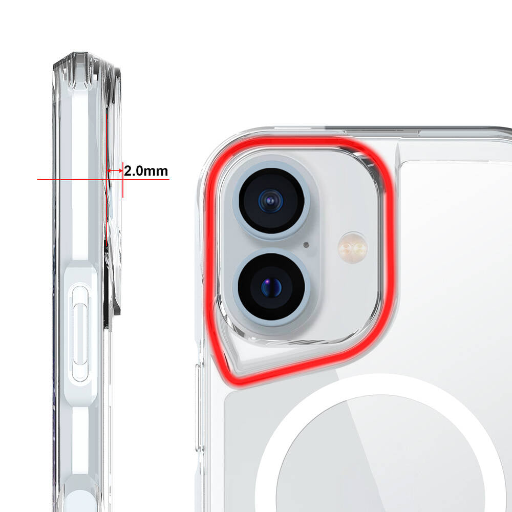 Apple iPhone 16 Kılıf Zore M-safe Şarj Özellikli T-Max M-safe Kapak Şeffaf