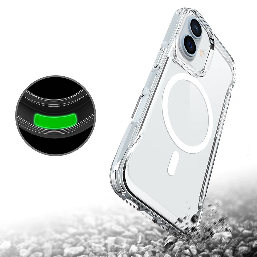 Apple iPhone 16 Kılıf Zore M-safe Şarj Özellikli T-Max M-safe Kapak Şeffaf