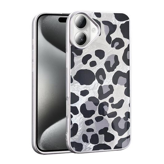 Apple iPhone 16 Plus Kılıf Desenli Zore Mep Kapak Gri Leopar