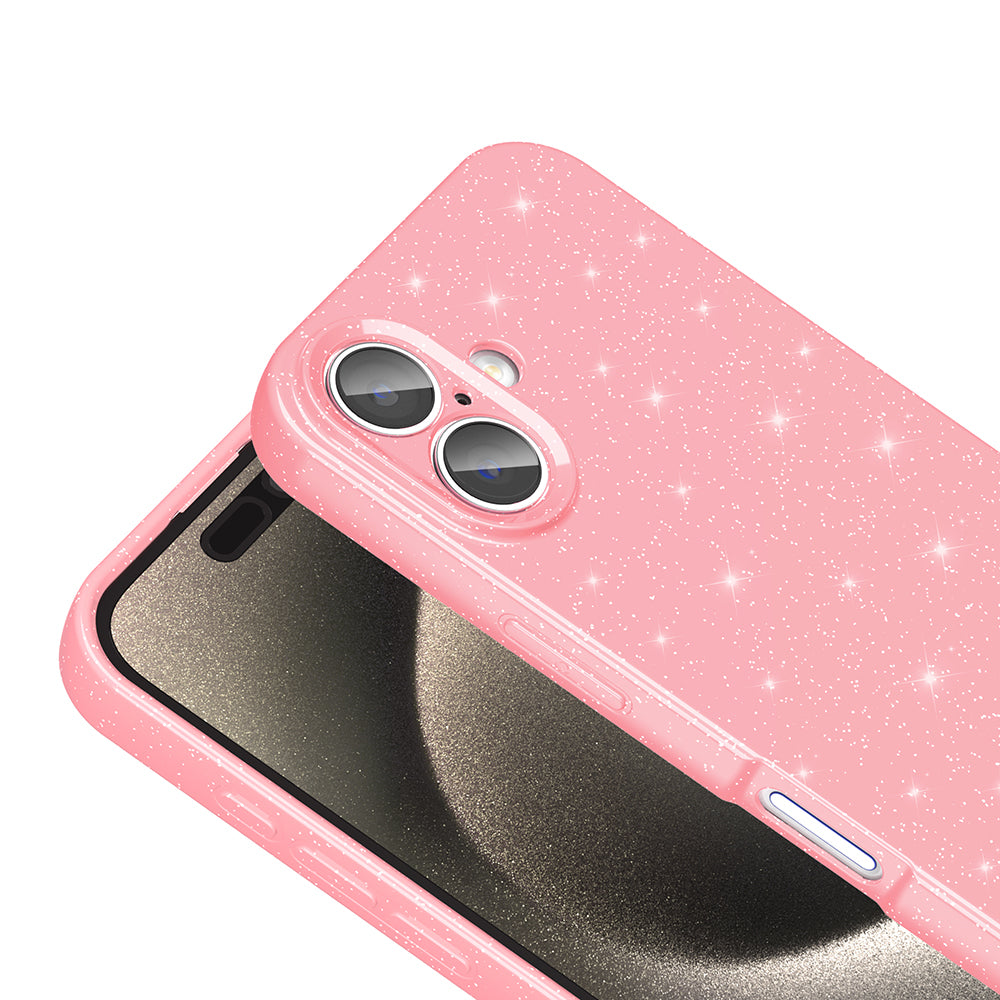 Apple iPhone 16 Plus Kılıf Kamera Korumalı Simli Lüks Zore Koton Kapak Lila