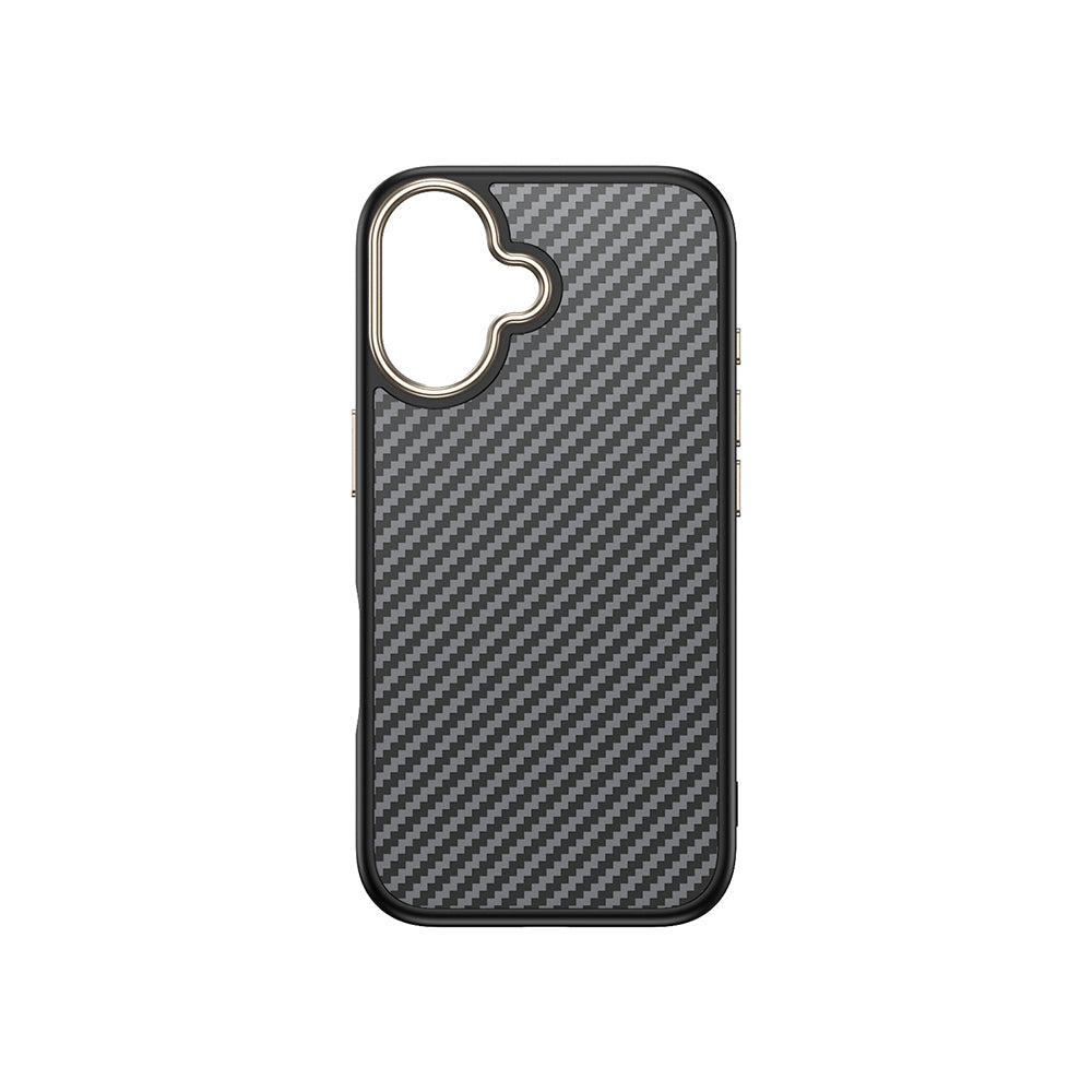 Apple iPhone 16 Plus Kılıf M-safe Şarj Özellikli Karbon Fiber Görünümlü Zore Antina Kapak Siyah-Yeşil