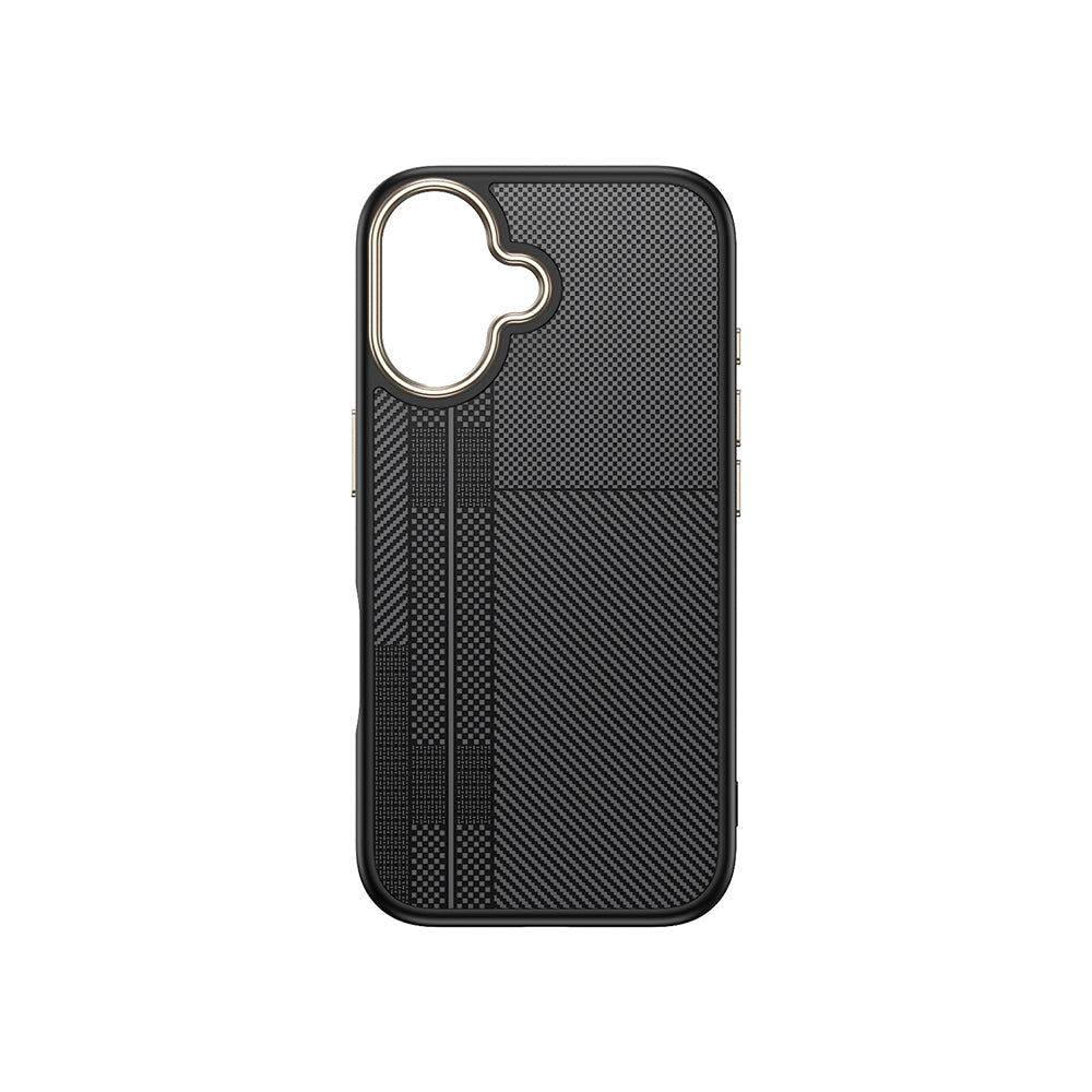 Apple iPhone 16 Plus Kılıf M-safe Şarj Özellikli Karbon Fiber Görünümlü Zore Antina Kapak Siyah-Yeşil