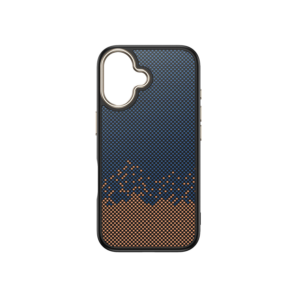 Apple iPhone 16 Plus Kılıf M-safe Şarj Özellikli Karbon Fiber Görünümlü Zore Antina Kapak Siyah-Gri
