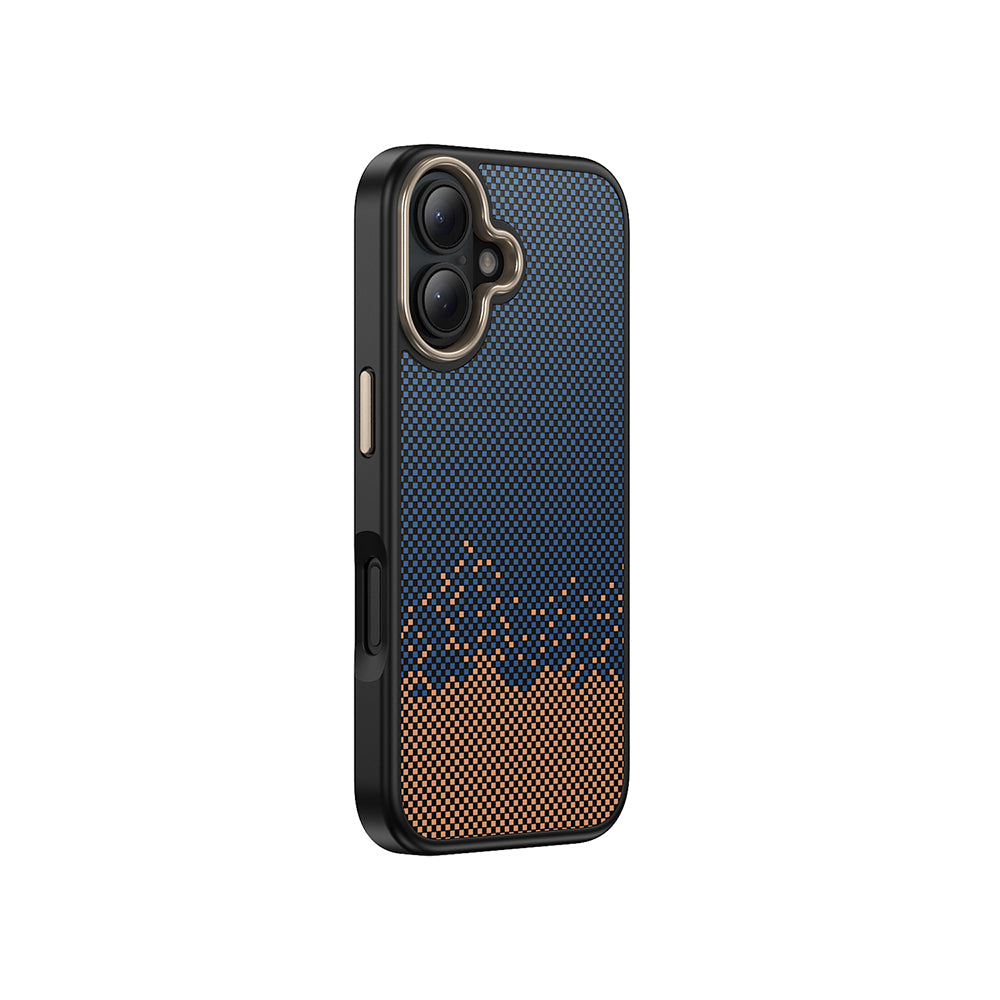 Apple iPhone 16 Plus Kılıf M-safe Şarj Özellikli Karbon Fiber Görünümlü Zore Antina Kapak Gri
