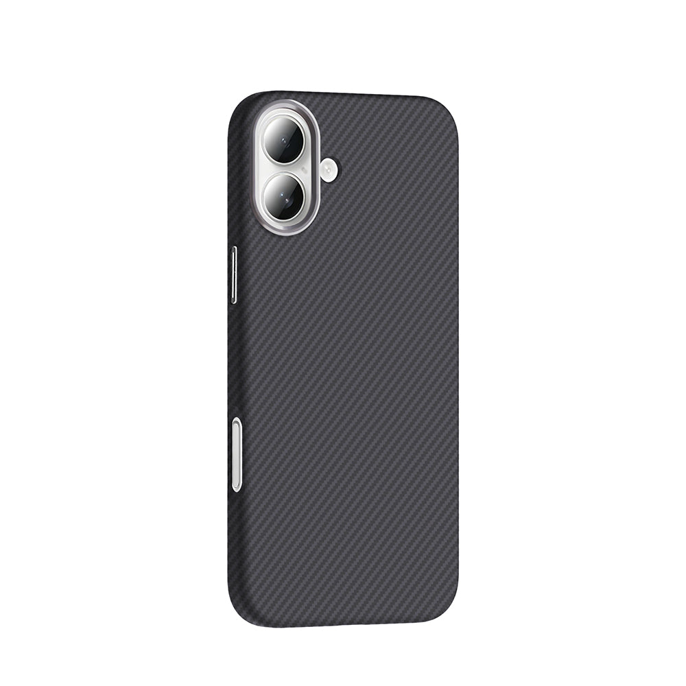 Apple iPhone 16 Plus Kılıf M-safe Şarj Özellikli Karbon Fiber Görünümlü Zore Gros Kapak Siyah