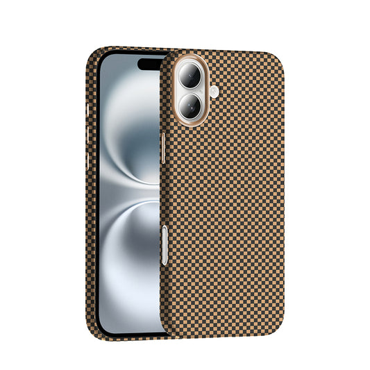 Apple iPhone 16 Plus Kılıf M-safe Şarj Özellikli Karbon Fiber Görünümlü Zore Gros Kapak Desert Titanyum