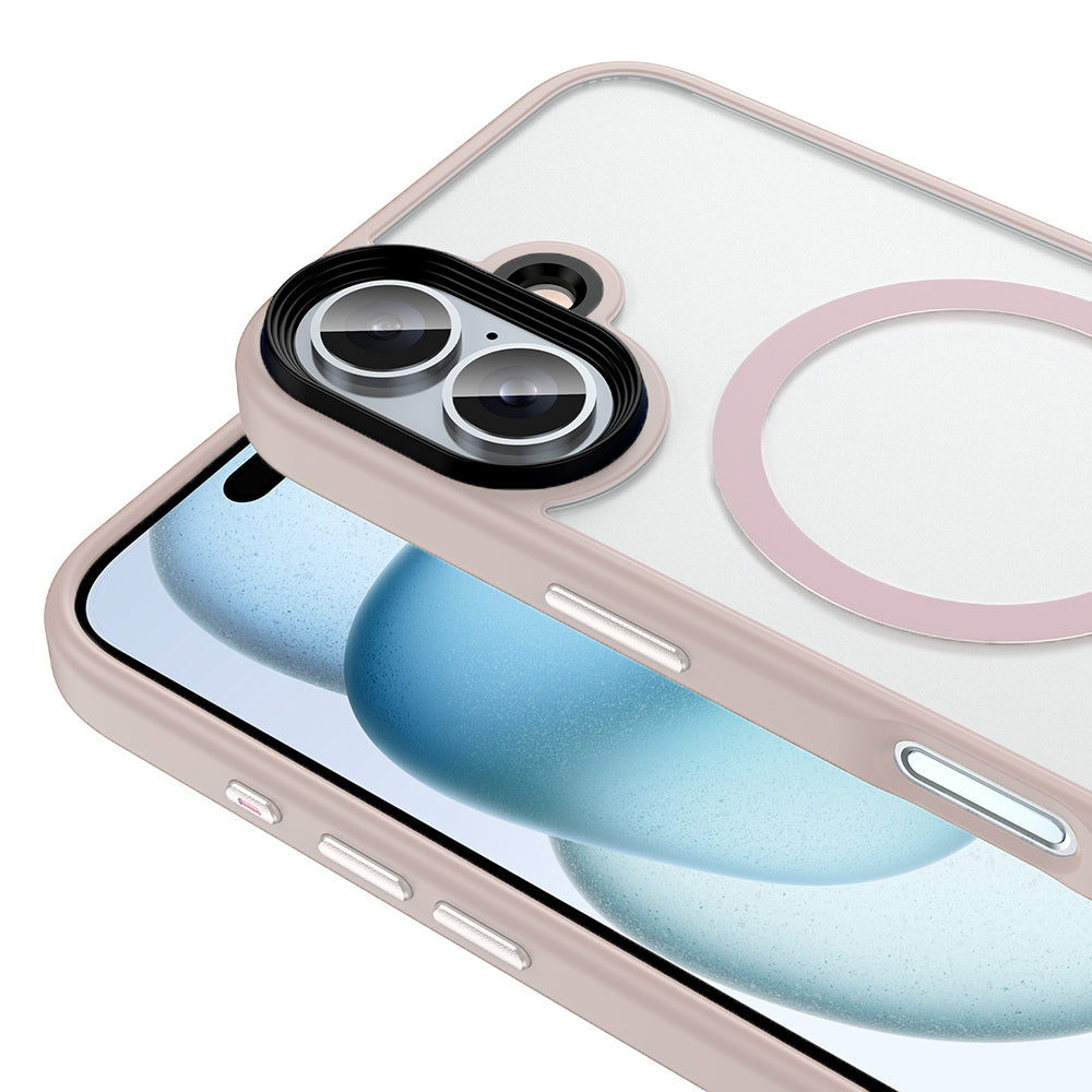 Apple iPhone 16 Plus Kılıf Mat Arka Yüzey Wireless Şarj Özellikli Zore Flet M-safe Kapak Yeşil