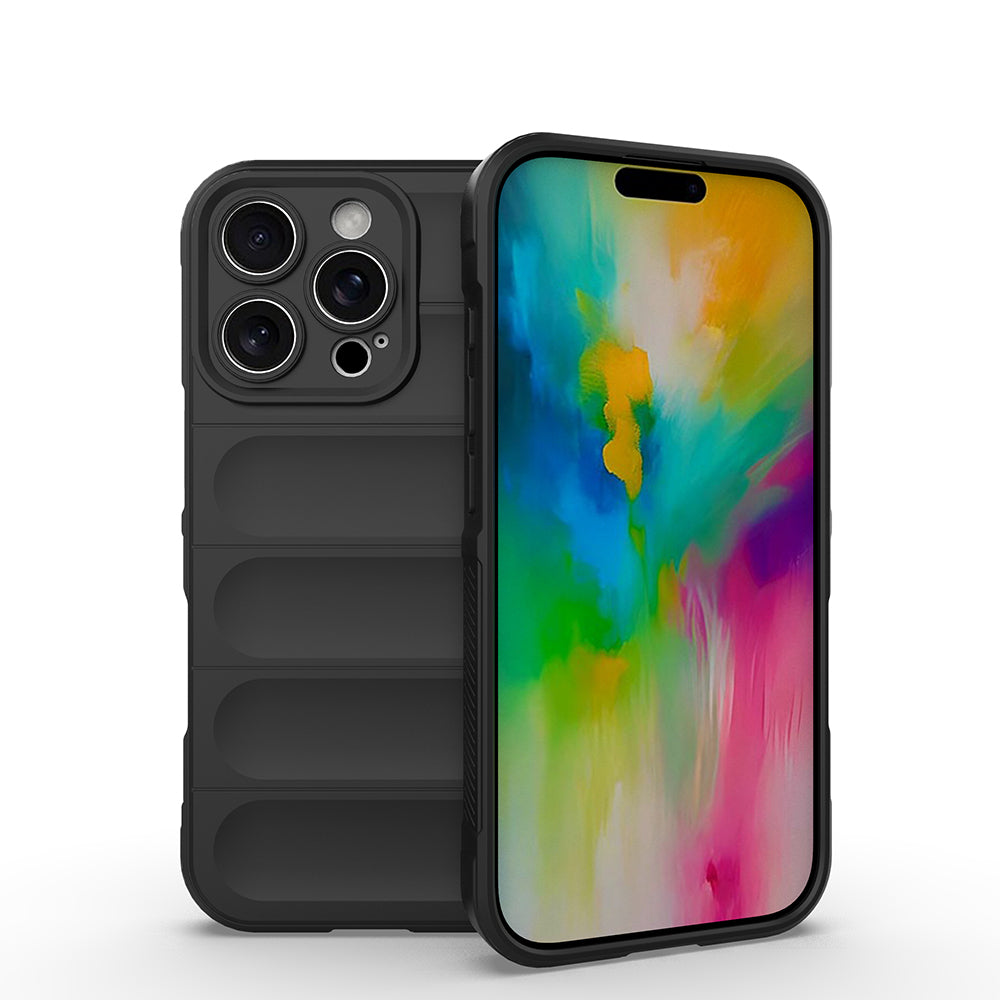 Apple iPhone 16 Pro Kılıf Esnek TPU Oyuklu Arka Yüzey Tasarımlı Zore Etnik Silikon Kapak Lacivert