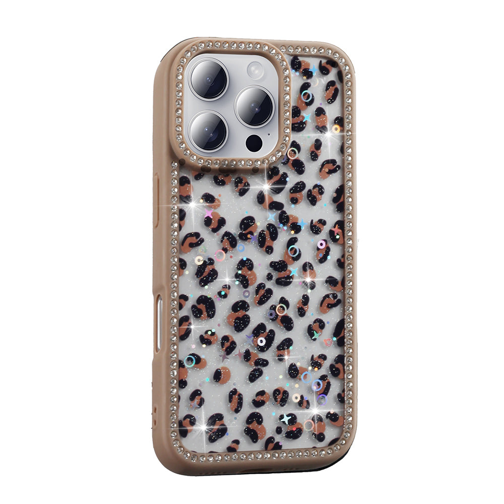 Apple iPhone 16 Pro Kılıf Taşlı ve Simli Tasarım Zore Azra Kapak Siyah