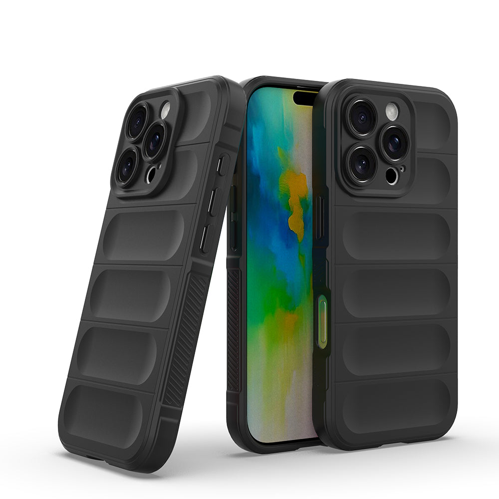 Apple iPhone 16 Pro Max Kılıf Esnek TPU Oyuklu Arka Yüzey Tasarımlı Zore Etnik Silikon Kapak Lacivert