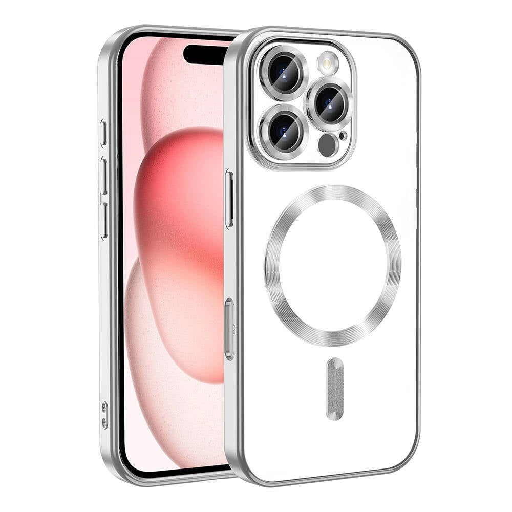 Apple iPhone 16 Pro Max Kılıf Kamera Korumalı M-safe Wireless Şarj Özellikli Zore Demre Kapak Titanyum