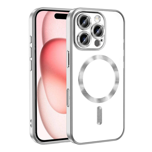 Apple iPhone 16 Pro Max Kılıf Kamera Korumalı M-safe Wireless Şarj Özellikli Zore Demre Kapak Titanyum