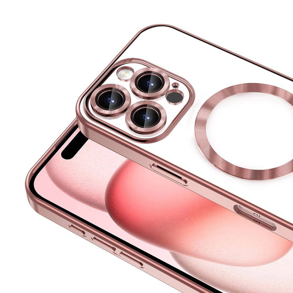 Apple iPhone 16 Pro Max Kılıf Kamera Korumalı M-safe Wireless Şarj Özellikli Zore Demre Kapak Titanyum