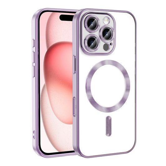Apple iPhone 16 Pro Max Kılıf Kamera Korumalı M-safe Wireless Şarj Özellikli Zore Demre Kapak Lila