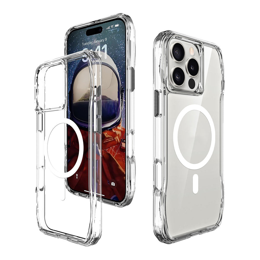 Apple iPhone 16 Pro Max Kılıf M-safe Şarj Özellikli Airbagli Şeffaf Zore İncek Kapak Şeffaf
