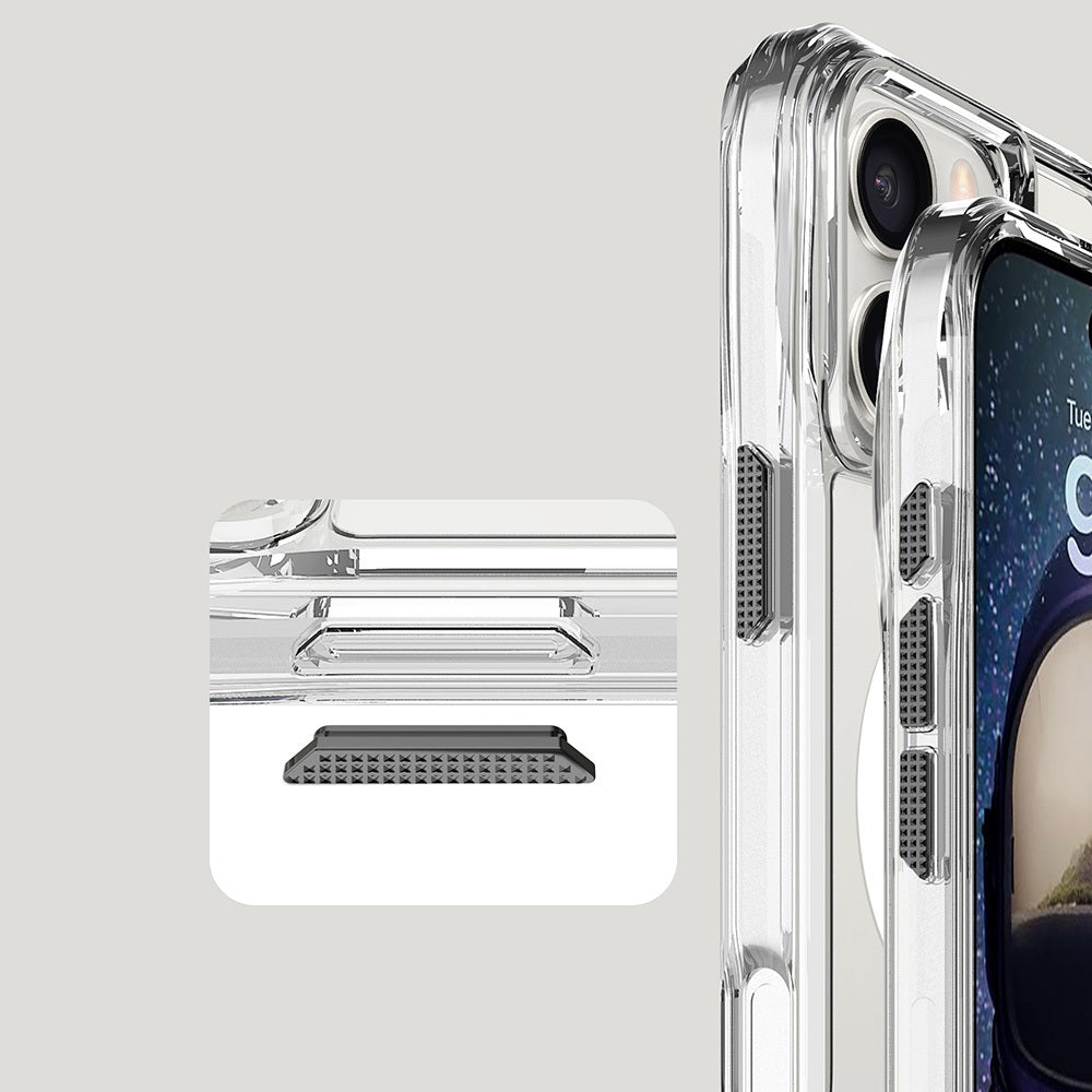 Apple iPhone 16 Pro Max Kılıf M-safe Şarj Özellikli Airbagli Şeffaf Zore İncek Kapak Şeffaf