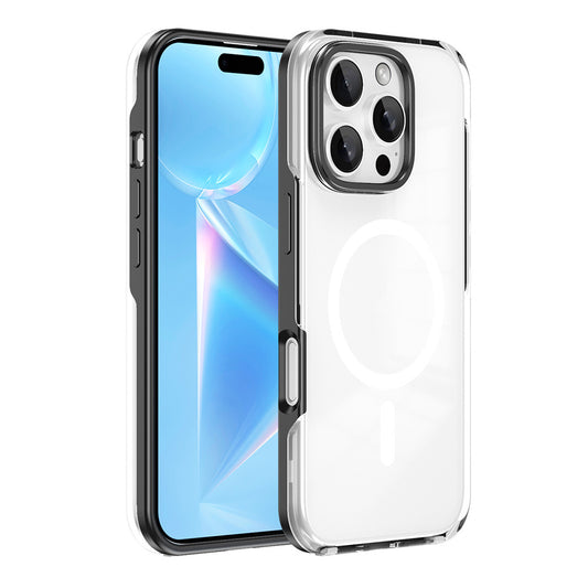 Apple iPhone 16 Pro Max Kılıf M-safe Şarj Özellikli Çıkarılabilir Arka Yüzeyli Zore Polar Kapak Siyah
