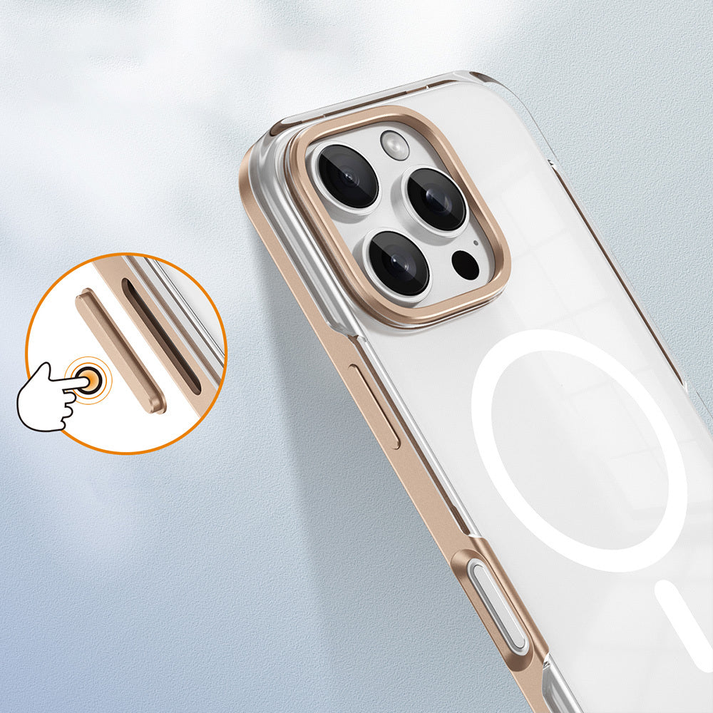 Apple iPhone 16 Pro Max Kılıf M-safe Şarj Özellikli Çıkarılabilir Arka Yüzeyli Zore Polar Kapak Siyah