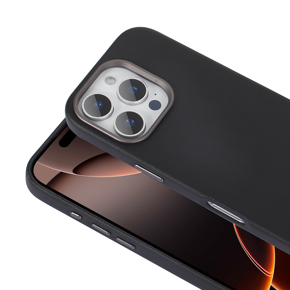 Apple iPhone 16 Pro Max Kılıf M-safe Şarj Özellikli PU Deri Zore Adora Kapak Desert Titanyum