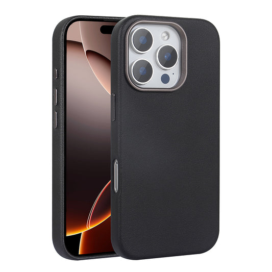 Apple iPhone 16 Pro Max Kılıf M-safe Şarj Özellikli PU Deri Zore Adora Kapak Siyah