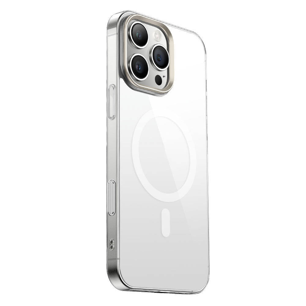 Apple iPhone 16 Pro Max Kılıf M-safe Şarj Özellikli Şeffaf Cam Arka Yüzey Zore G-Glass Kapak Şeffaf
