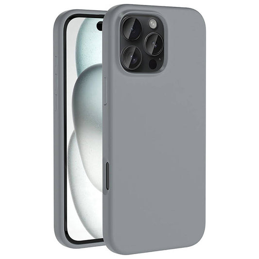 Apple iPhone 16 Pro Max Kılıf M-safe Şarj Özellikli Sıvı Teknolojili Silinebilir Sert Zore Kivi Kapak Natürel Titanyum