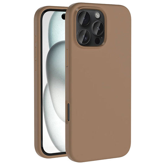 Apple iPhone 16 Pro Max Kılıf M-safe Şarj Özellikli Sıvı Teknolojili Silinebilir Sert Zore Kivi Kapak Desert Titanyum