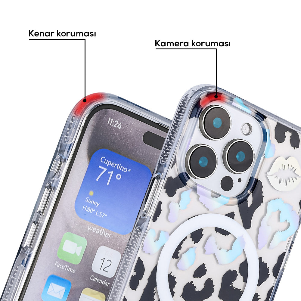 Apple iPhone 16 Pro Max Kılıf M-safe Şarj Özellikli Zore Jago Kapak Beyaz