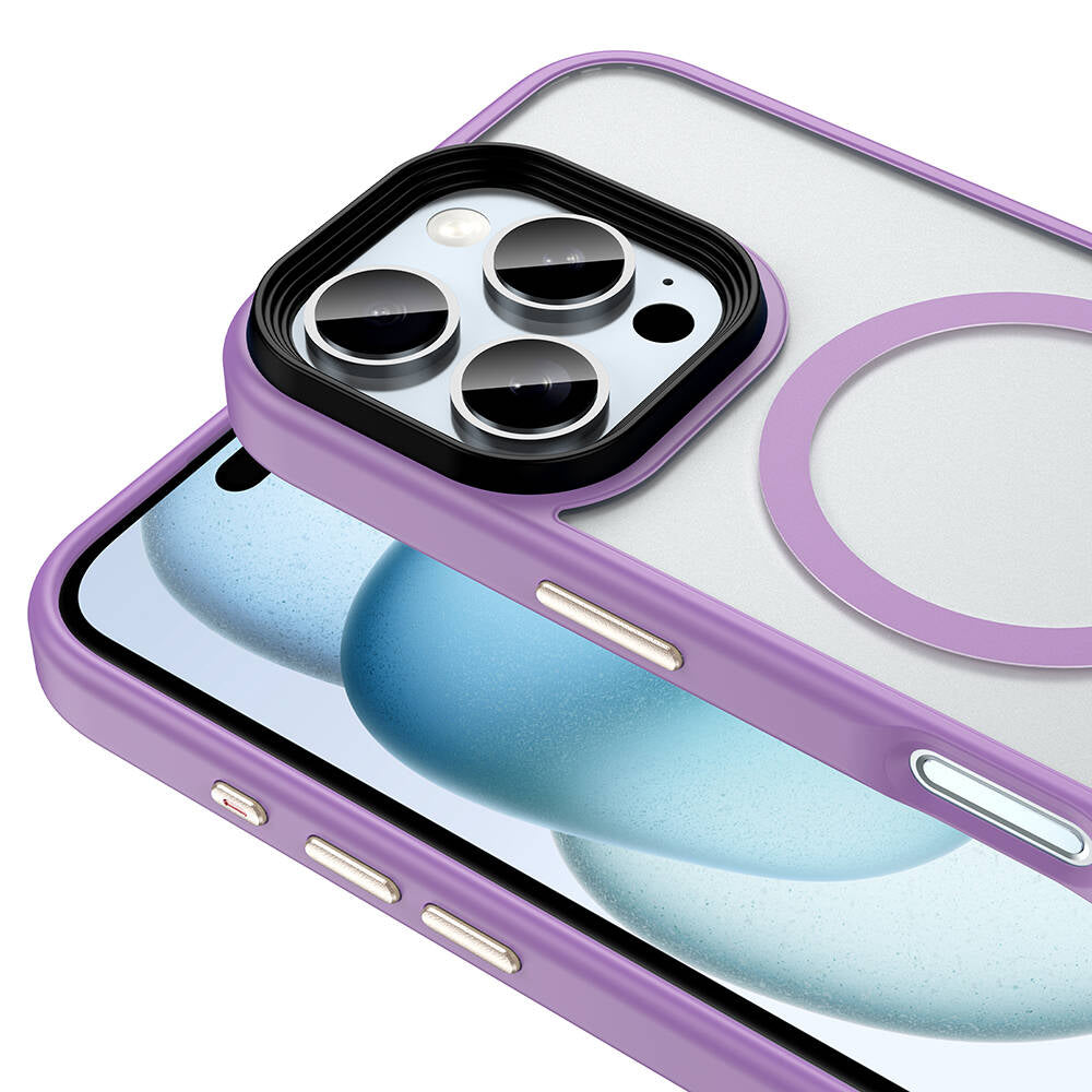 Apple iPhone 16 Pro Max Kılıf Mat Arka Yüzey Wireless Şarj Özellikli Zore Flet M-safe Kapak Rose Brown