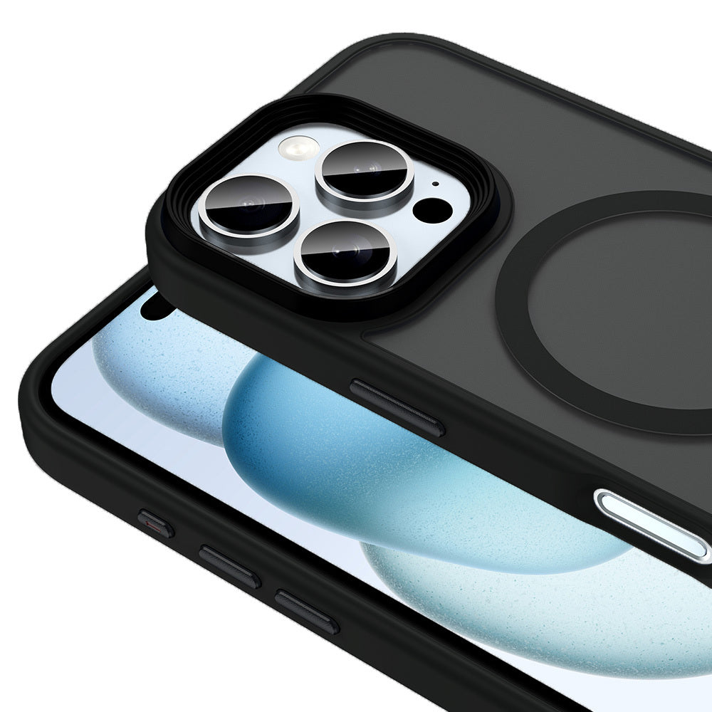 Apple iPhone 16 Pro Max Kılıf Mat Arka Yüzey Wireless Şarj Özellikli Zore Flet M-safe Kapak Rose Brown