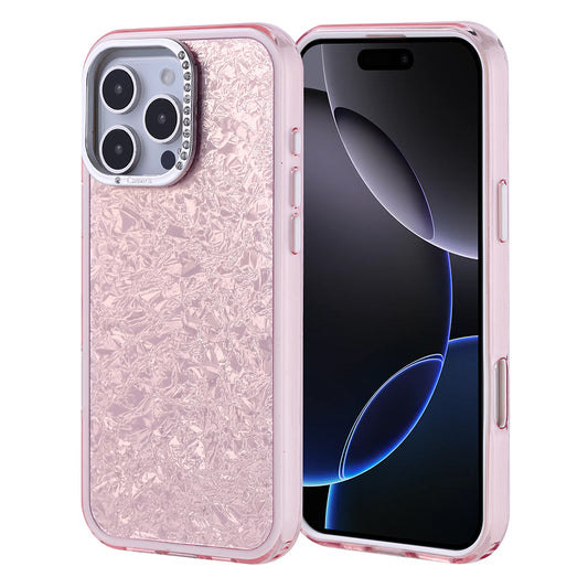 Apple iPhone 16 Pro Max Kılıf Taşlı Tasarımlı Zore Kapi Kapak Pembe