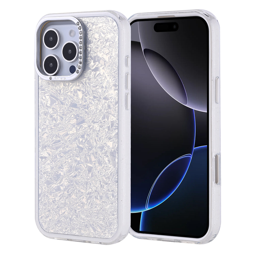 Apple iPhone 16 Pro Max Kılıf Taşlı Tasarımlı Zore Kapi Kapak Gümüş