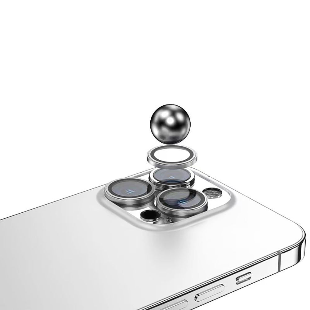 Apple iPhone 16 Pro Max Zore Mikro Kamera Lens Koruyucu Gümüş