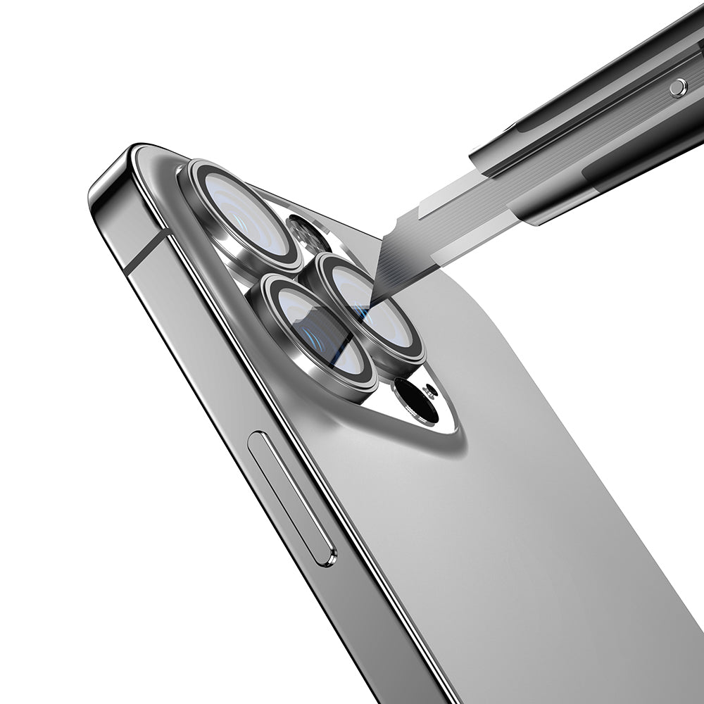 Apple iPhone 16 Pro Max Zore Mikro Kamera Lens Koruyucu Gümüş