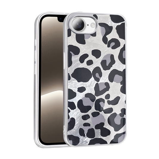 Apple iPhone 16E Kılıf Desenli Zore Mep Kapak Gri Leopar