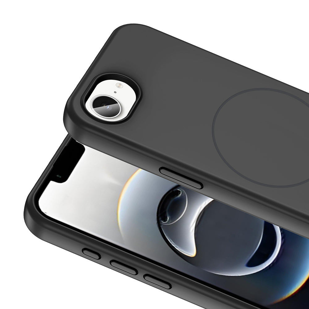 Apple iPhone 16E Kılıf M-safe Şarj Özellikli Sıvı Teknolojili Silinebilir Sert Zore Kivi Kapak Lavendery Gray
