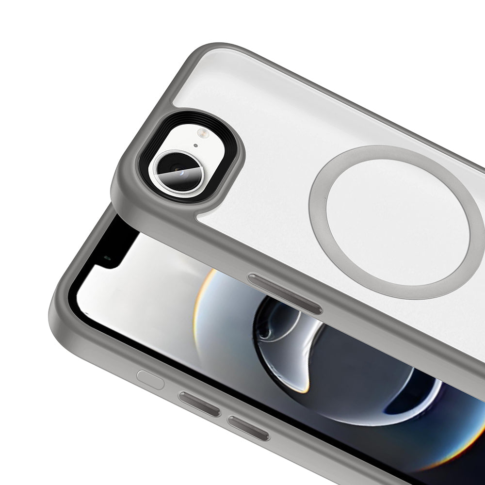 Apple iPhone 16E Kılıf Mat Arka Yüzey Wireless Şarj Özellikli Zore Flet M-safe Kapak Siyah