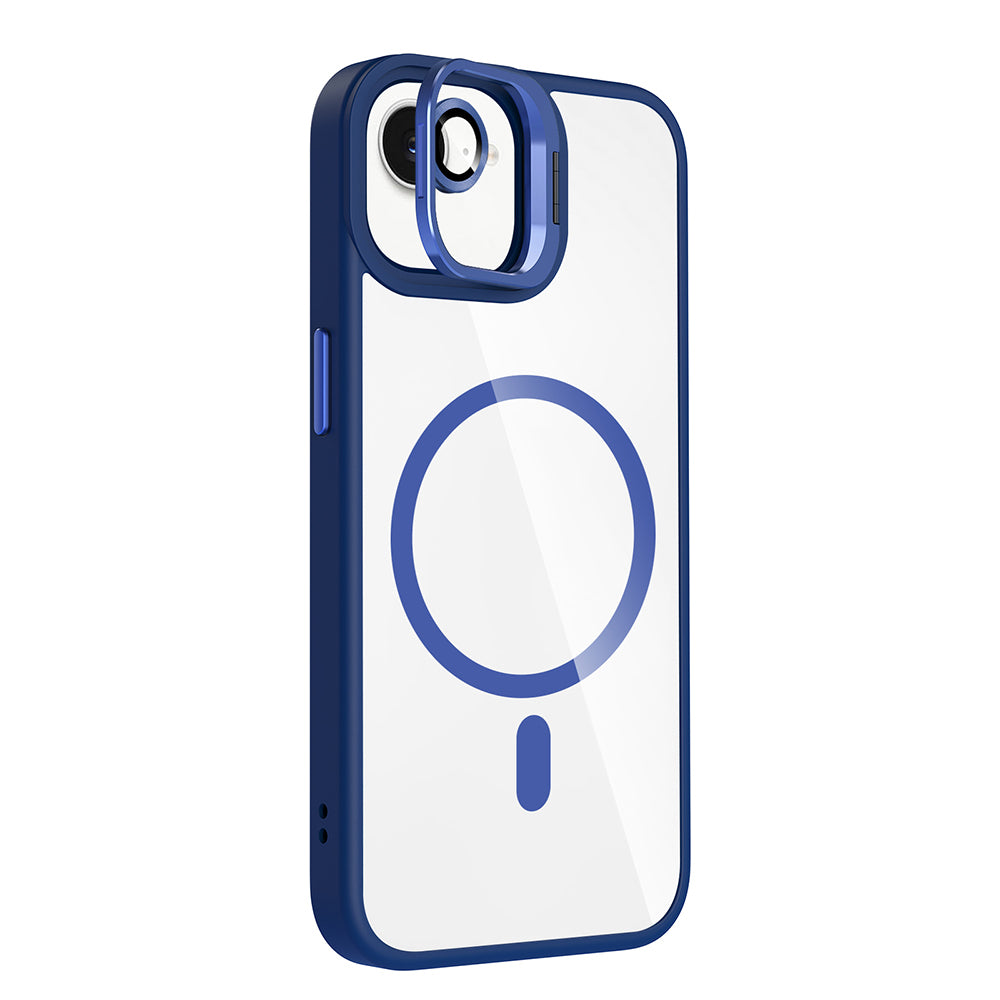 Apple iPhone 16E Kılıf Standlı ve Kamera Lens Hediyeli M-Safe Şarj Özellikli Zore Etro Kapak Desert Titanyum