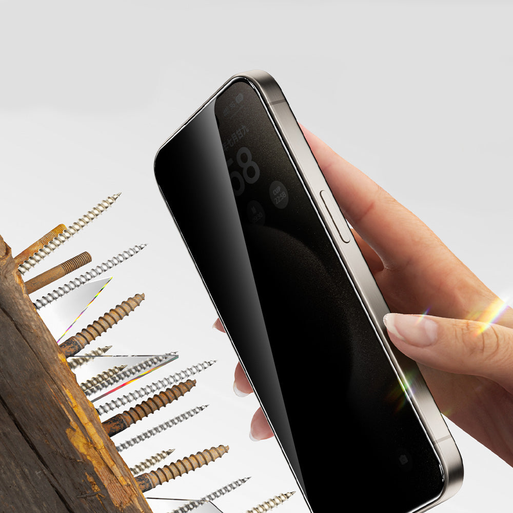 Apple iPhone 17 Pro Max Zore 2.5D Oliv Privacy Temperli Cam Ekran Koruyucu + Kolay Uygulama Aparatı Siyah