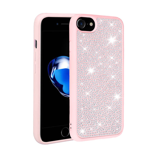 Apple iPhone 7 Kılıf Parlak Taşlı Tasarım Zore Ston Kapak Pembe