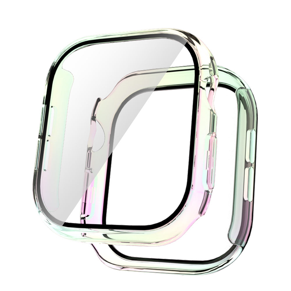 Apple Watch 10 42mm Sert PC Kasa Electroplatink Çerçeveli Ekran Koruyucu Zore Watch Gard 36 Gold