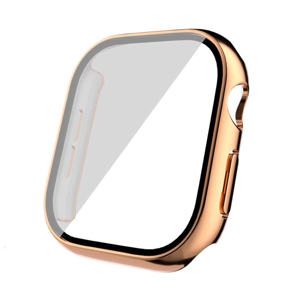 Apple Watch 10 42mm Sert PC Kasa Electroplatink Çerçeveli Ekran Koruyucu Zore Watch Gard 36 Rose Gold