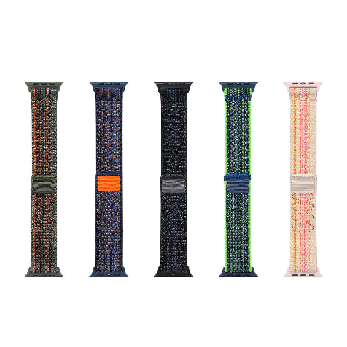 Apple Watch 10 46mm KRD-91 Hasır Kordon Strap Kayış Gri-Mavi