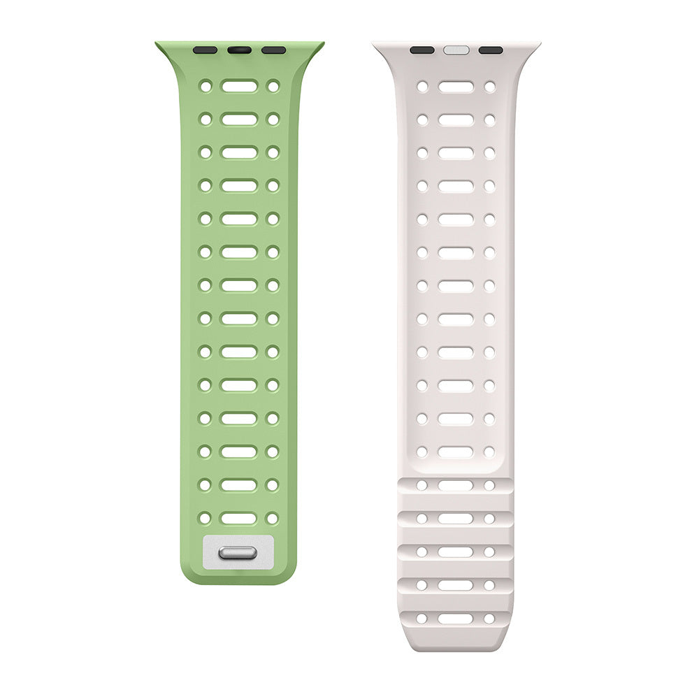 Apple Watch 10 46mm Zore KRD-124 Silikon Kordon Strap Kayış Siyah-Turuncu