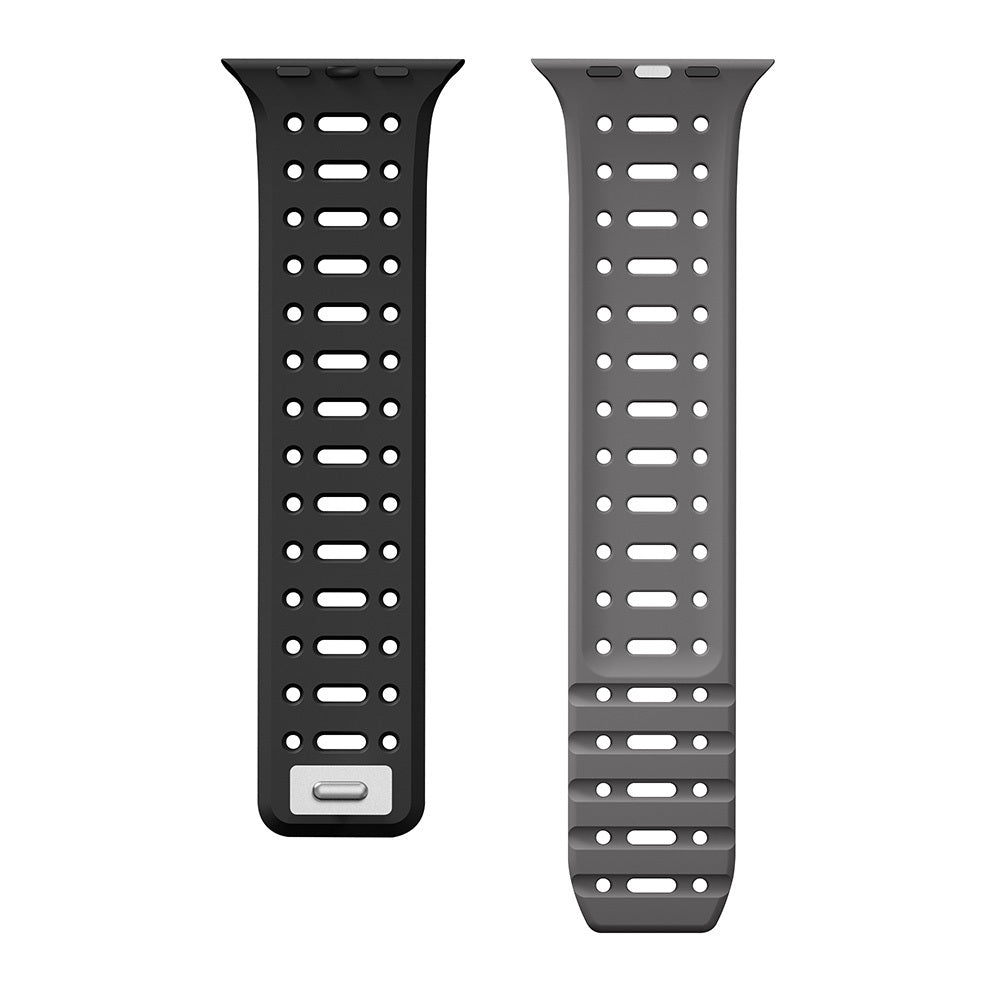 Apple Watch 10 46mm Zore KRD-124 Silikon Kordon Strap Kayış Turuncu-Gri