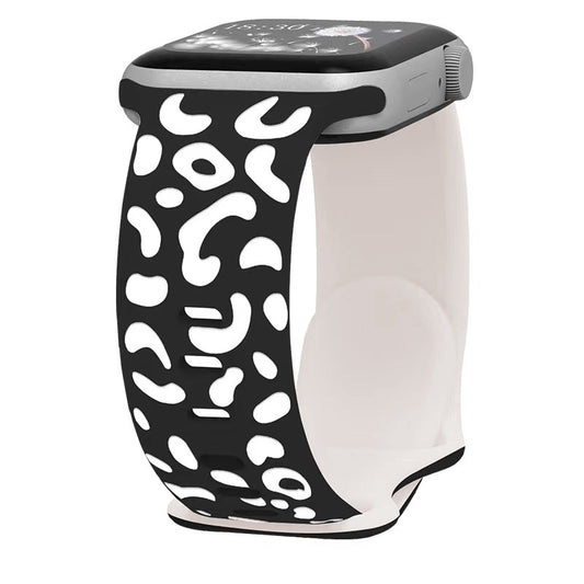 Apple Watch 10 46mm Zore KRD-140 Silikon Kordon Strap Kayış Siyah-Starlight