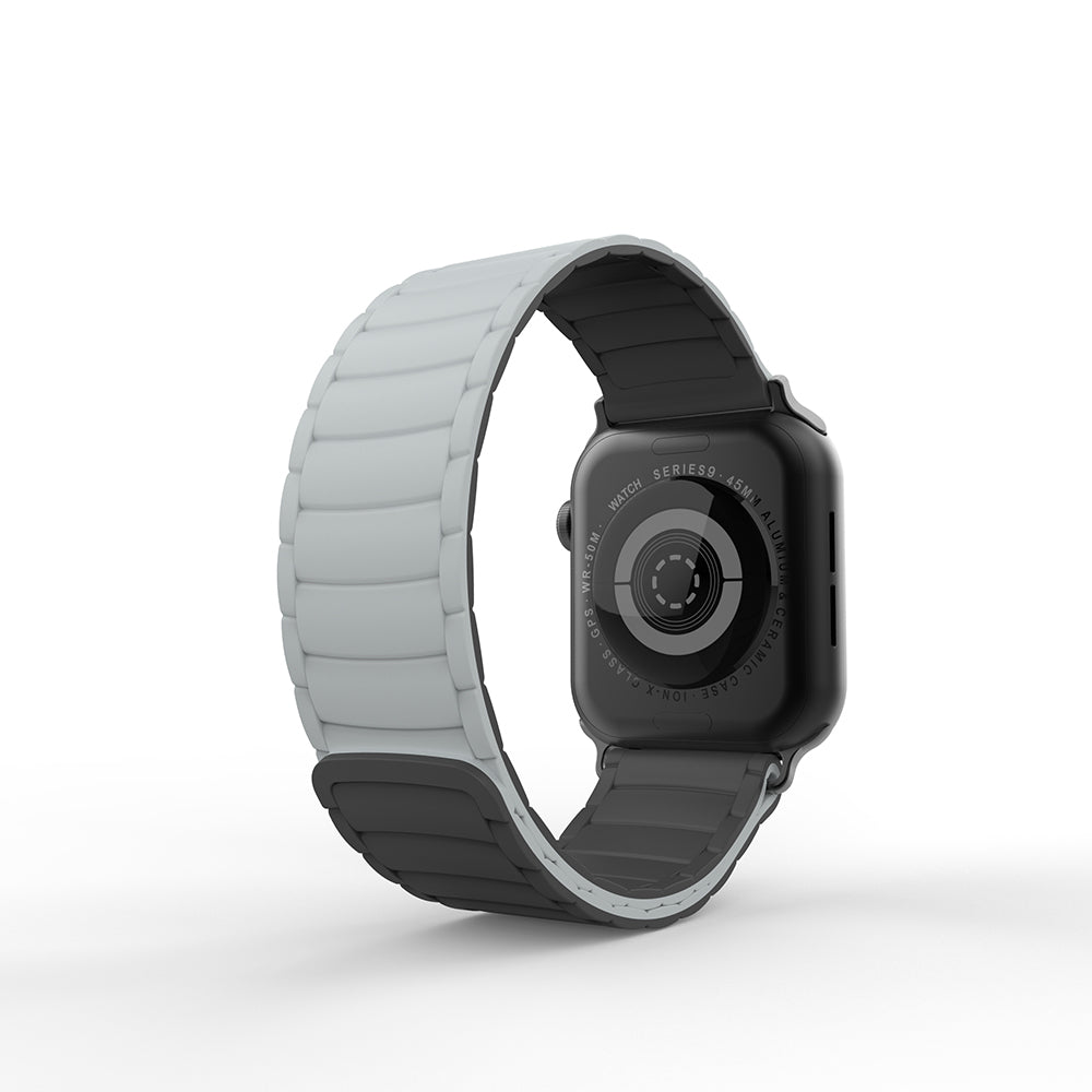 Apple Watch 7 45mm Zore KRD-122 Silikon Kordon Strap Kayış Siyah-Turuncu