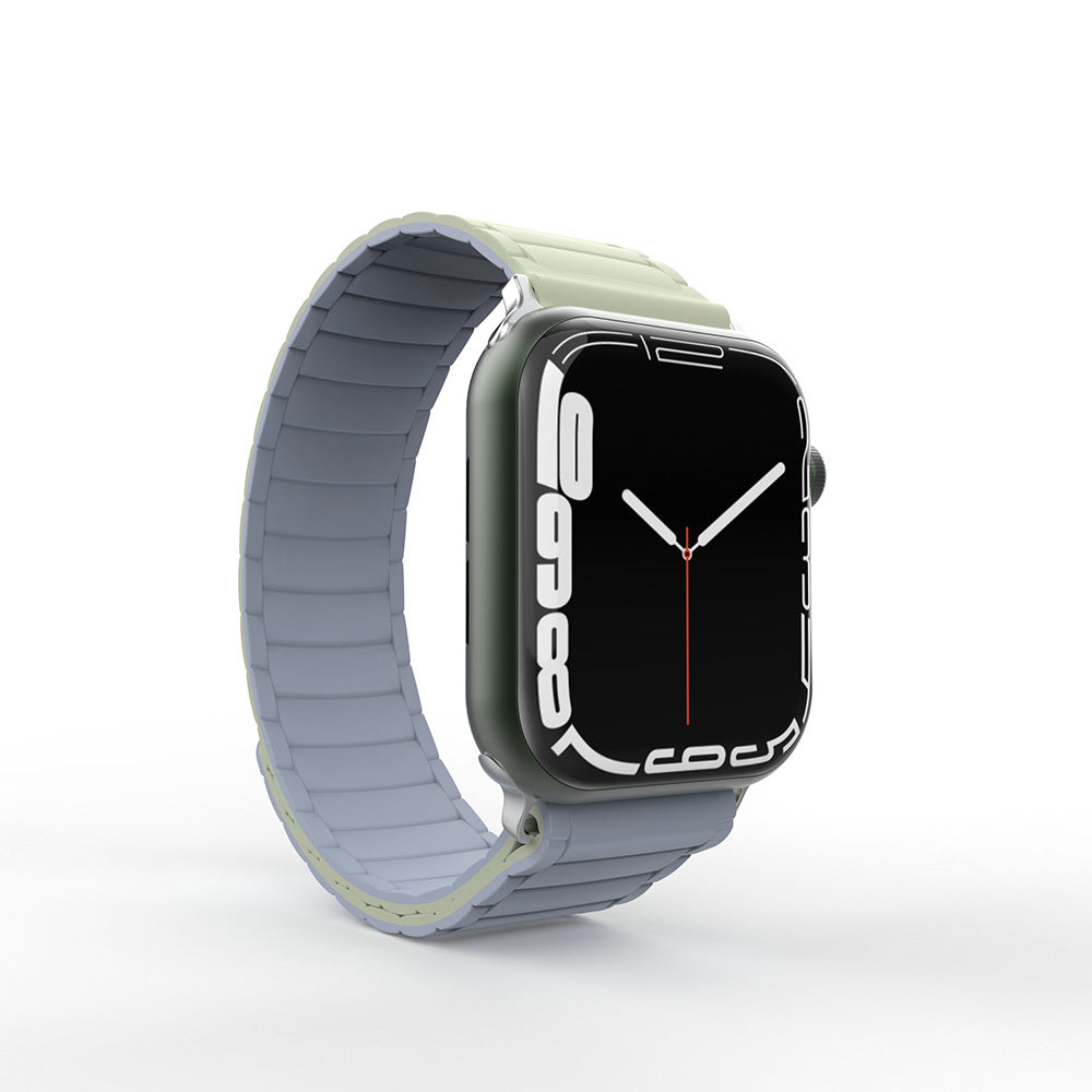 Apple Watch 7 45mm Zore KRD-122 Silikon Kordon Strap Kayış Siyah-Turuncu