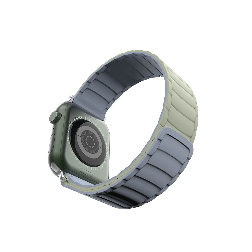 Apple Watch 7 45mm Zore KRD-122 Silikon Kordon Strap Kayış Siyah-Turuncu