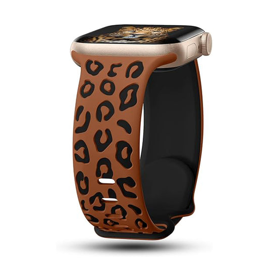 Apple Watch 7 45mm Zore KRD-140 Silikon Kordon Strap Kayış Kahverengi-Siyah